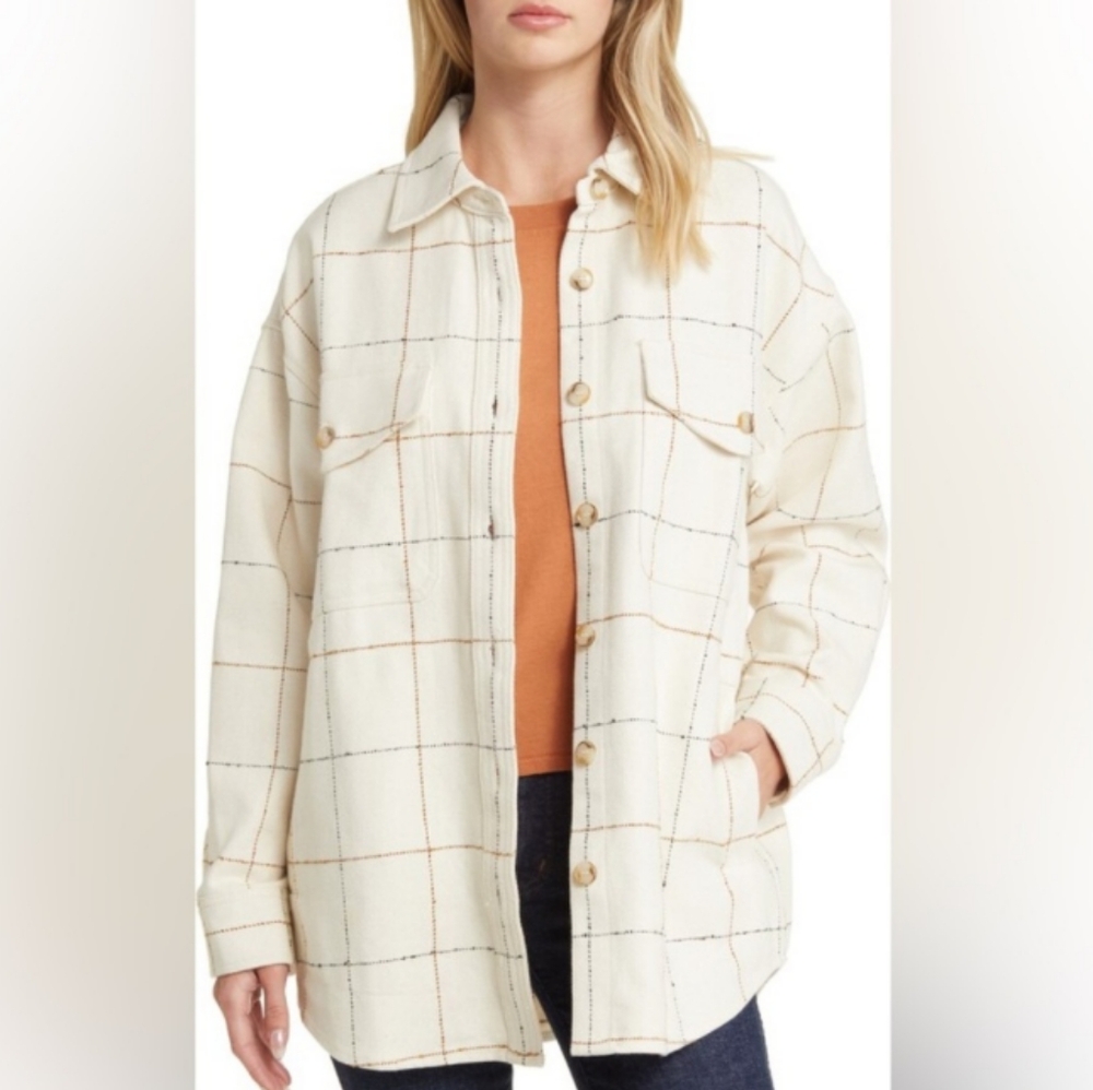 Madewell Cream Utility Jacket Oversized Style